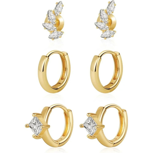 ❤️Women Gold Plated Cartilage Earring Hoop Earring Set Piercing Small  Jewelry - Picture 6 of 7